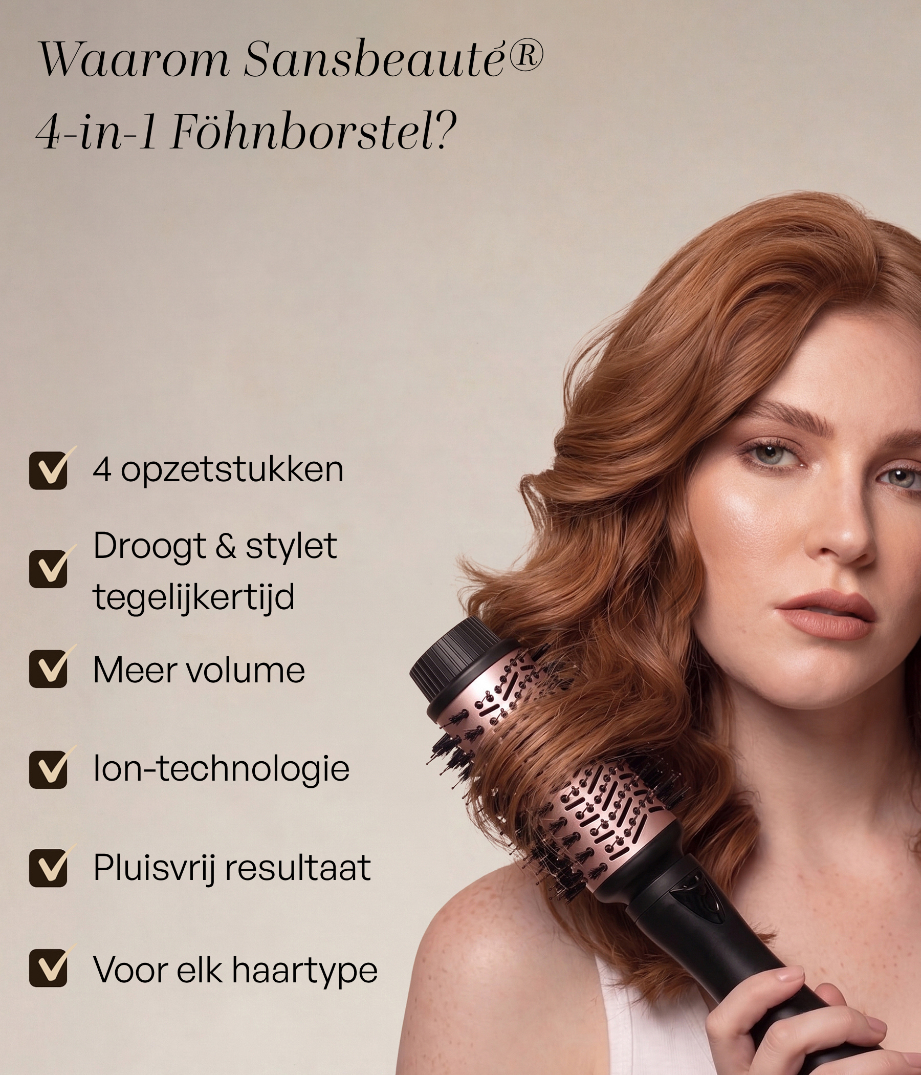 SANSBEAUTÉ® HAARTROCKENBÜRSTE - 4 IN 1
