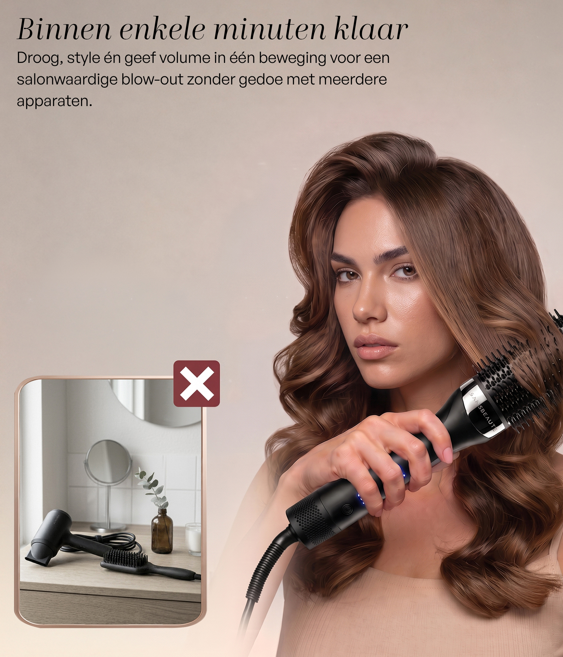 SANSBEAUTÉ® NASS-ZU-TROCKEN-HAAR-TROCKENBÜRSTE