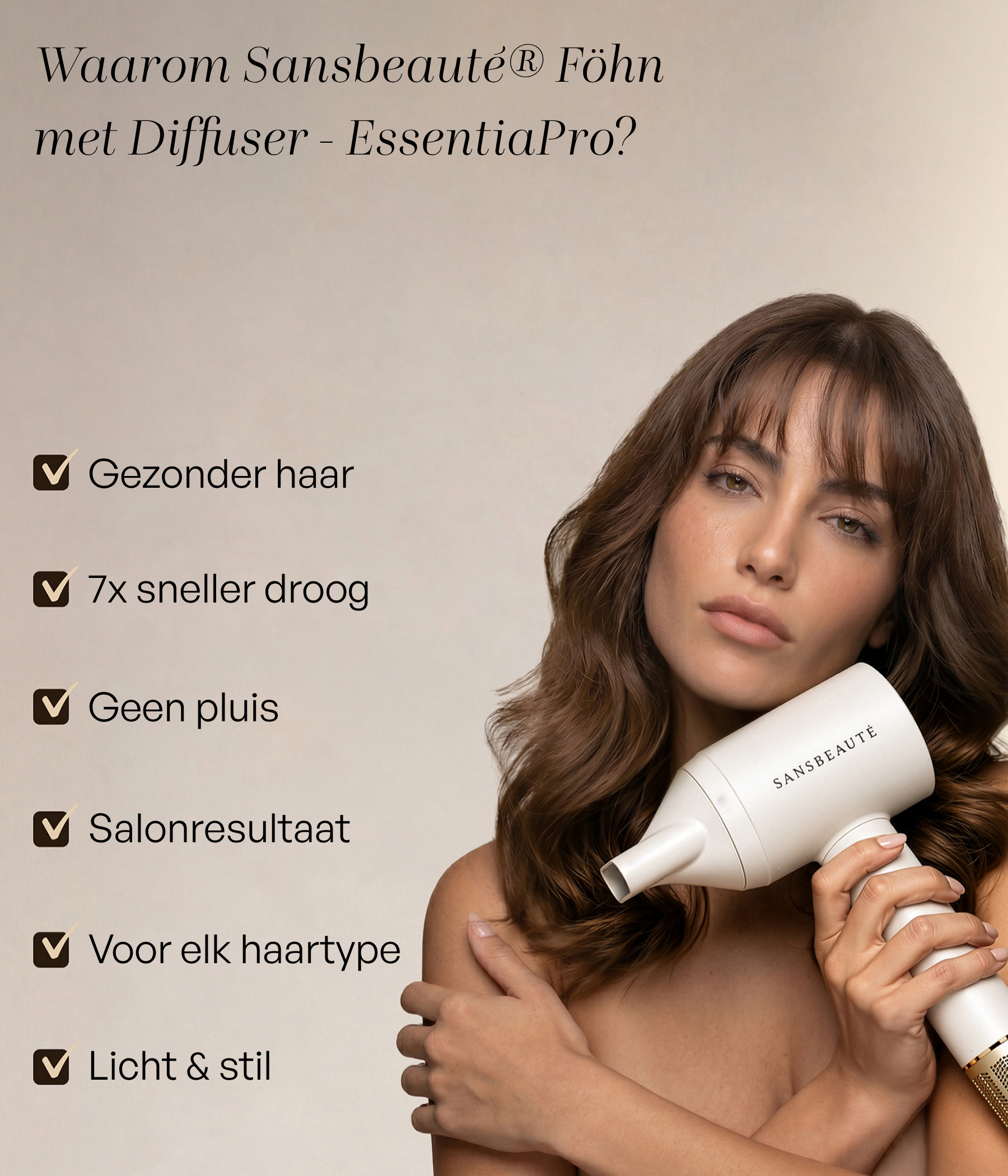 SANSBEAUTÉ® HAARTROCKNER MIT DIFFUSOR