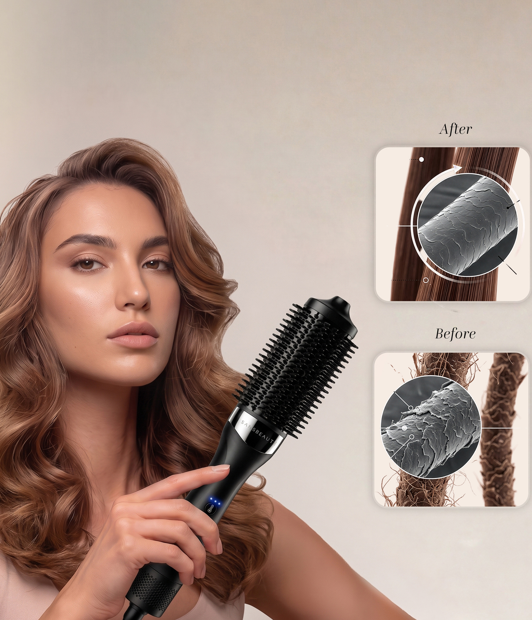 SANSBEAUTÉ® NASS-ZU-TROCKEN-HAAR-TROCKENBÜRSTE