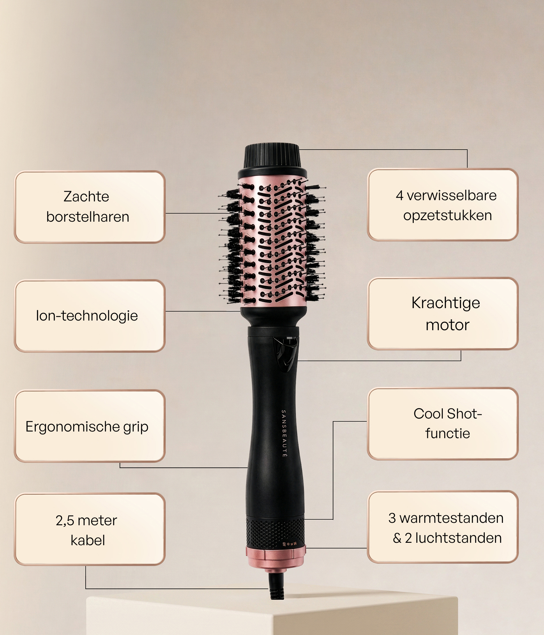 SANSBEAUTÉ® HAARTROCKENBÜRSTE - 4 IN 1
