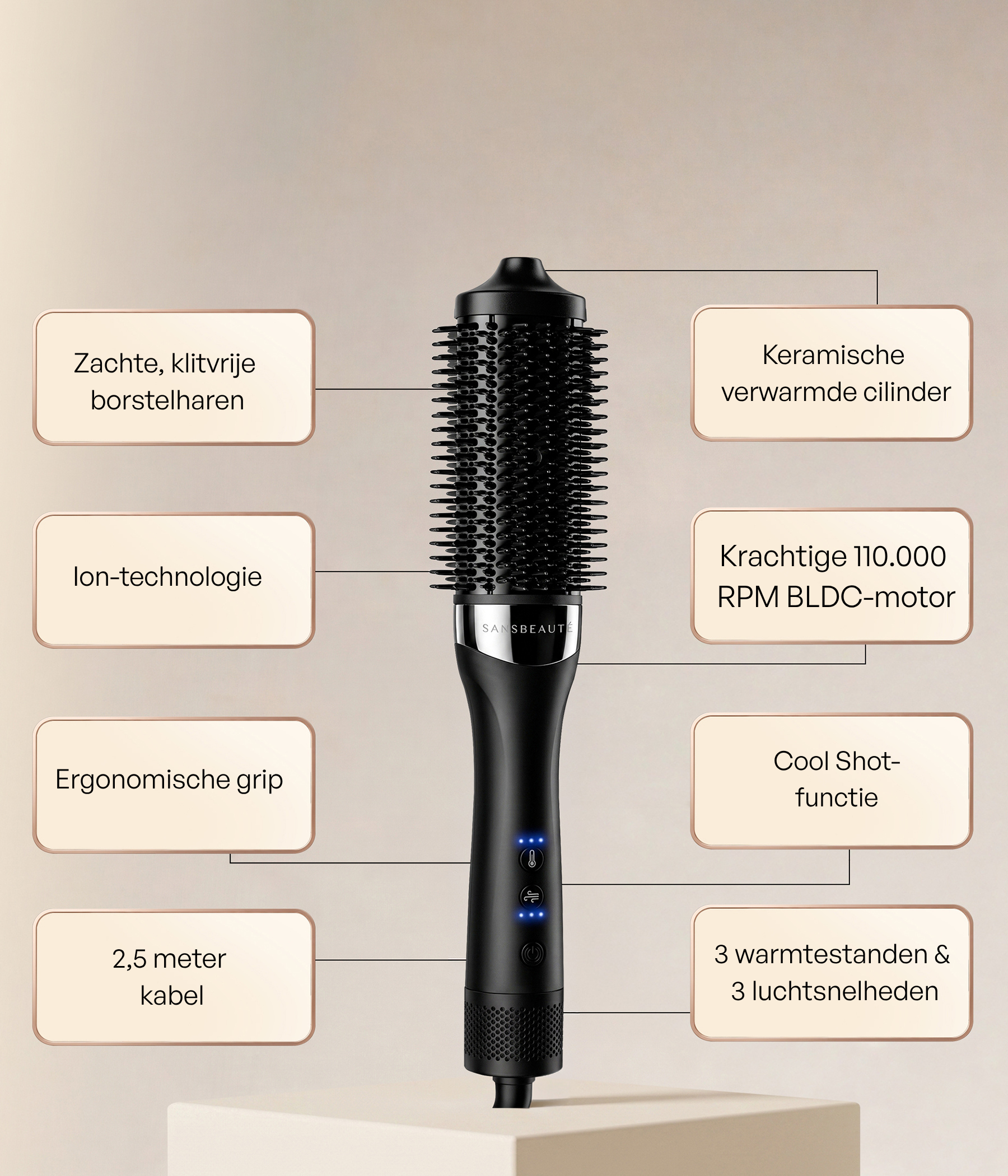 SANSBEAUTÉ® NASS-ZU-TROCKEN-HAAR-TROCKENBÜRSTE