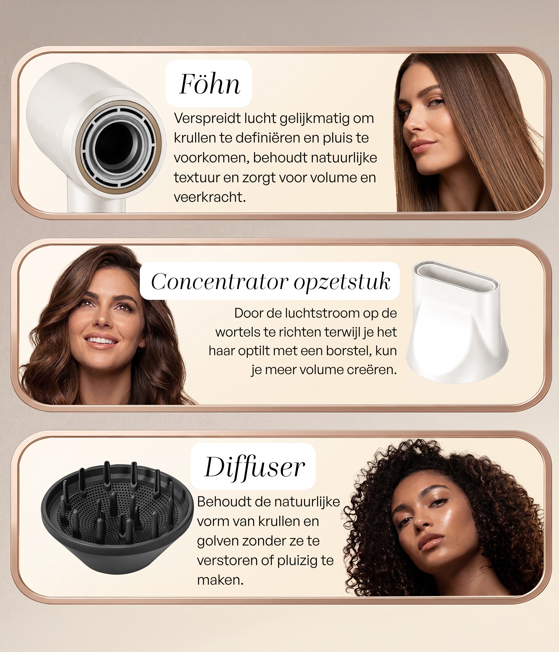 SANSBEAUTÉ® HAARTROCKNER MIT DIFFUSOR