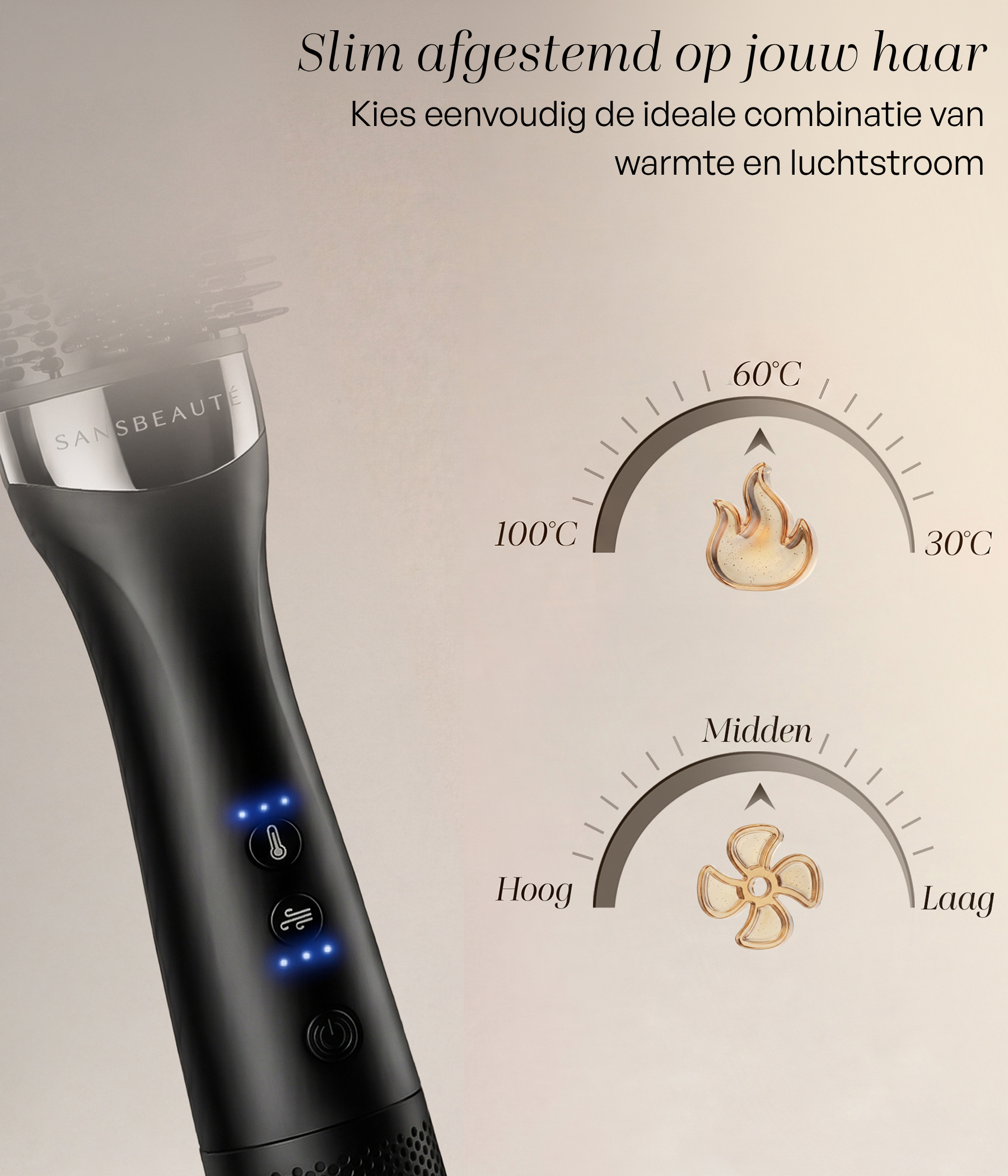 SANSBEAUTÉ® NASS-ZU-TROCKEN-HAAR-TROCKENBÜRSTE