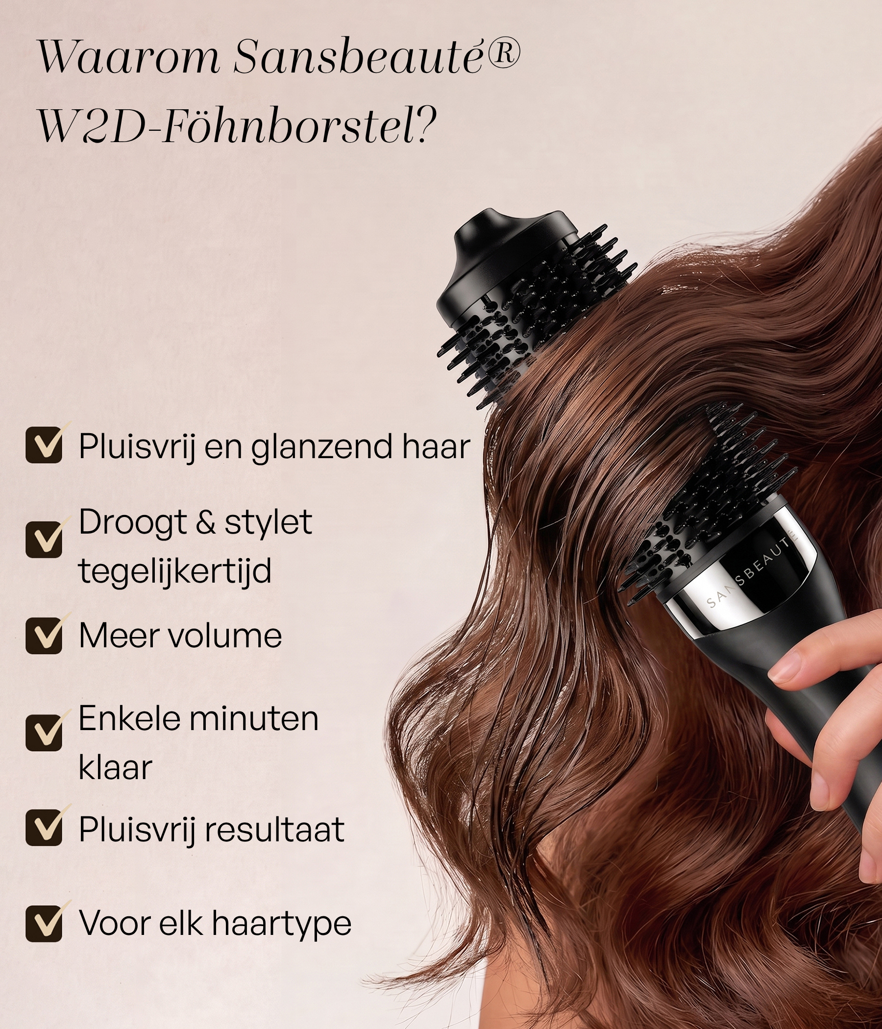 SANSBEAUTÉ® NASS-ZU-TROCKEN-HAAR-TROCKENBÜRSTE
